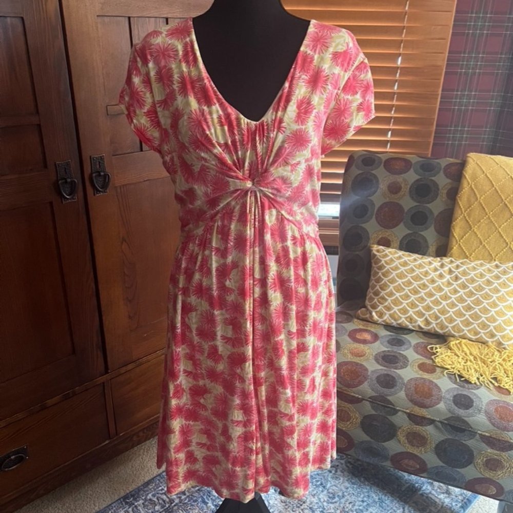 Garnet Hill Midi Length Starburst Pattern Knit Dress Size 10